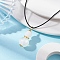 Natural Selenite Gourd Pendant Necklaces, Polyester Cord Necklaces for Women, with Alloy & Brass & Iron Findings, Golden, 18.31 inch(46.5cm)