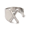 Non-Tarnish 201 Stainless Steel Finger Rings, Letter X, Inner Diameter: 18mm