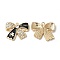 Alloy Enamel Pendants, with Rhinestone, Cadmium Free & Nickel Free & Lead Free, Golden, Bowknot with Word Love Charm, Black, 17.5x22x3mm, Hole: 1.6mm