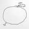 Tarnish Resistant Butterfly Stainless Steel Pendant Anklets, with Lobster Clasps and End Chains, Stainless Steel Color, 230x2mm