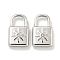 304 Stainless Steel Charms, with Crystal Rhinestone, Padlock with Sun Charms, Stainless Steel Color, 13.5x8x3mm, Hole: 4x4mm