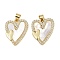 Brass Micro Pave Cubic Zirconia Pendants, with Shell, Heart, Cadmium Free & Lead Free, Rack Plating, Long-Lasting Plated, Real 18K Gold Plated, 20x17x2.5mm, Hole: 4x3mm