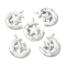 Natural Howlite Pendants, Moon with Star Charms, with Copper Wire Loops, Platinum, 36~37x27~28x7.5~8mm, Hole: 4mm