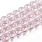 Electroplate Transparent Glass Beads Strands, AB Color Plated, Round, Misty Rose, 8~8.5mm, Hole: 1.5mm, about 51~53pcs/strand, 14.96 inch~15.55 inch(38~39.7cm)