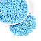 Baking Paint Glass Seed Beads, Heart, Deep Sky Blue, 3.5x4.5x4.5mm, Hole: 1mm, about 7620pcs/pound