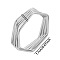 Non-Tarnish Hexagon 304 Stainless Steel American European Wide Band Rings for Women