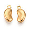 Ion Plating(IP) 304 Stainless Steel Charms, Bean, Real 18K Gold Plated, 11x5.5x3mm, Hole: 1.2mm