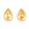 Brass Cubic Zirconia Beads, Cadmium Free & Nickel Free & Lead Free, Teardrop, Real 18K Gold Plated, Gold, 11x8x4mm, Hole: 2.5x1.2mm