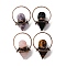 Natural Mixed Stone Pyramid Skull Big Pendants, with Brass Jump Rings, Red Copper, 55~57x40~41x26~27mm, Hole: 6.5mm