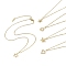Brass Pendant Necklace with Clear Cubic Zirconia, 304 Stainless Steel Jewelry for Women, Mixed Shape, Golden, 15.67 inch(39.8cm)