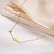 Stainless Steel Cross Pendant Necklace, with Cubic Zirconia, Golden, 15.75~17.72 inch(40~45cm)