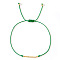 Handmade Glass Seed Beads Braided Bead Bracelets, Adjustable Fiber Cord Braided Bracelets for Women, Column, Light Sea Green
