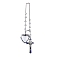 Glass Hanging Ornament, with Alloy Enamel Cross, for Car Rear View Mirror Decoration, Clear, 467mm, heart: 43.5x45.5x24.5mm, cross: 76.8x44.5x10mm