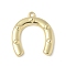 Brass Pendants, Horseshoes, Rack Plating, Lead Free & Cadmium Free, Real 18K Gold Plated, 16.5x15x2mm, Hole: 1.2mm