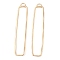 Brass Pendants, Rectangle, Real 14K Gold Plated, 60x12.5~13.5x1.5mm, Hole: 4x2mm