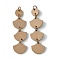 Flat Round & Fan Poplar Wood Big Pendants, with Iron Jump Ring, Tan, 70x19x2mm, Hole: 5mm