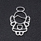 Non-Tarnish 201 Stainless Steel Laser Cut Pendants, Angel, Stainless Steel Color, 15x10x1mm, Hole: 3x1.5mm