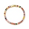 Cubic Zirconia Tennis Bracelet, Golden Brass Teardrop Link Chain Bracelet for Women, Cadmium Free & Lead Free, Colorful, 7-1/8 inch(18.2cm)