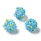 Handmade Lampwork Beads, Flower, Light Sky Blue, 11~13mm, Hole: 1.2mm