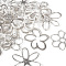 14Pcs 7 Style Alloy Pendants, Flower, Platinum, 34.5~65.5x36.5~62.5mm, 2pcs/style