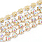 Brass Rhinestone Strass Chains, Rhinestone Cup Chains, Raw(Unplated), Nickel Free, Crystal AB, 3mm, about 10yards/bundle