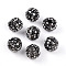 Acrylic Rhinestone Beads, Round with Square Rhinestone, Shiny Beads for DIY Jewelry Making, Beadable Pens and Crafts, Gray, 20mm, Hole: 2mm
