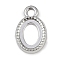 304 Stainless Steel Pendant Cabochon Settings, Oval, Stainless Steel Color, Tray: 8.5x6.5mm, 13.5x8.5x1.5mm, Hole: 1.8mm