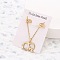 201 Stainless Steel Pendant Necklaces & Stud Earrings Sets, Golden, Elephant, 9.5x6.5mm & 400mm