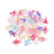 Luminous Transparent Resin Cabochons, Fish, with Glitter Powder, Glow in the Dark, Mixed Color, 15x8x3.5mm