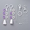 DIY Keychain Making Kits, with Brass Split Keychain Rings & Swivel Clasps, Iron Heart Key Clasps & Ball Chains & Pins, Tassel Pendants, Plastic Clasps and Acrylic Linking Rings, White, 31pcs/set