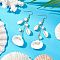 304 Stainless Steel Shell Shape Dangle Earrings, with Natural Cowrie Shell & Imitation Pearl, Golden, 80~82x25~26.5mm