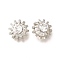 Brass Micro Pave Cubic Zirconia Pendants, Round Charms, Long-Lasting Plated, Cadmium Free & Lead Free, Platinum, 16x10mm, Hole: 1.4mm
