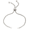 10Pcs Adjustable 304 Stainless Steel Slider Bracelet/Bolo Bracelets Making, with Box Chains, Stainless Steel Color, 10-1/8 inch(25.6cm), 2.5mm