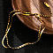 Stainless Steel Double Strand Anklets for Women, Real 18K Gold Plated, 8.27 inch(21cm)