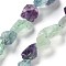 Raw Rough Natural Fluorite Beads Strands, Nuggets, 8.5~13.5x6.5~9x5~7mm, Hole: 0.9mm, about 18~21pcs/strand, 7.28''~7.87''(18.5~20cm)