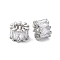Brass Micro Pave Cubic Zirconia European Beads, Column, Large Hole Beads, Rack Plating, Long-Lasting Plated, Lead Free & Cadmium Free, Platinum, 9.5x7mm, Hole: 5mm