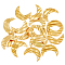 304 Stainless Steel Pendants, Textured, Moon, Golden, 19x13.5x2mm, Hole: 1.2mm, 20pcs/box