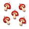 Autumn Theme Opaque Resin Pendants, with Platinum Tone Iron Loops, Imitation Food, Mushroom, Red, 27.5x20.5x6mm, Hole: 2mm