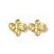 304 Stainless Steel Charms, Bees Charm, Real 18K Gold Plated, 11x11x2mm, Hole: 1.2mm