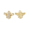 Rack Plating Alloy Pendants, with Crystal Rhinestone, Bees, Light Gold, 13x16x3mm, Hole: 1.5mm