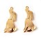Brass Puppy Pendants, Rack Plating, Dog Charms, Golden, 24x11x1.8mm, Hole: 1mm