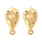 Teardrop Brass Micro Pave Cubic Zirconia Stud Earrings Finding, Long-Lasting Plated, Real 18K Gold Plated, Clear, 12.5x6.5mm, Hole: 1mm, Pin: 0.8x10.5mm