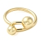 Rack Plating Brass Round Beaded Finger Rings, Cadmium Free & Lead Free, Real 16K Gold Plated, US Size 8 1/4(18.3mm)