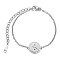Tarnish Resistant Feng Shui 201 Stainless Steel Link Bracelets, with Cable Chains and Lobster Claw Clasps, Flat Round with Yin-yang, Stainless Steel Color, 6-3/8 inch~6-7/8 inch(16.3~17.4cm), 1.5mm