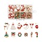 120Pcs 12 Style Light Gold Christmas Theme Alloy Enamel Pendants, Christmas Tree & Santa Claus & Moon & Reindeer/Stag & Glove & Jingle Bell & Candy Cane & Christmas Wreath & Gift, Mixed Color, 10pcs/style