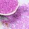 AB Color Plated Glass Seed Beads, Transparent Colours Rainbow, Peanut, Deep Pink, 4~4.5x2~2.5x2~2.5mm, Hole: 0.8~0.9mm, about 10000pcs/pound
