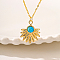 Brass Pendant Necklaces, Flower, Real 18K Gold Plated, 17.91 inch(455mm)