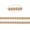 Brass Curb Chains, Twisted Chains, Diamond Cut Chains, Soldered, Faceted, Long-Lasting Plated, with Spool, Real 18K Gold Plated, 2.9x2.1x1mm, about 32.8 Feet(10m)/roll