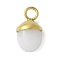 304 Stainless Steel Natural Quartz Crystal Pendants, Rock Crystal Acorn Charms, Real 18K Gold Plated, 15.5~16x9~9.5x5~6mm, Hole: 3mm