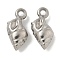 Anti-Tarnish 304 Stainless Steel Pendants, Couch Shell Shaped, Stainless Steel Color, 18.5x10x6mm, Hole: 1.8mm